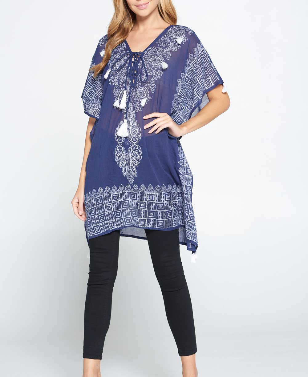 Embroidered cotton outlet kaftan