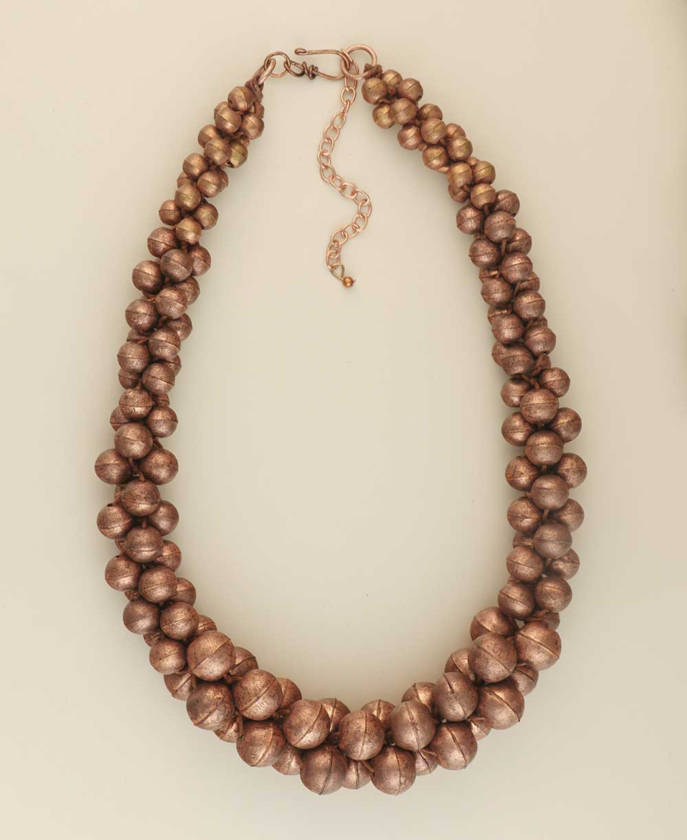 Rustic copper statement necklace