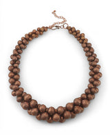 Copper-tone chunky layered necklace