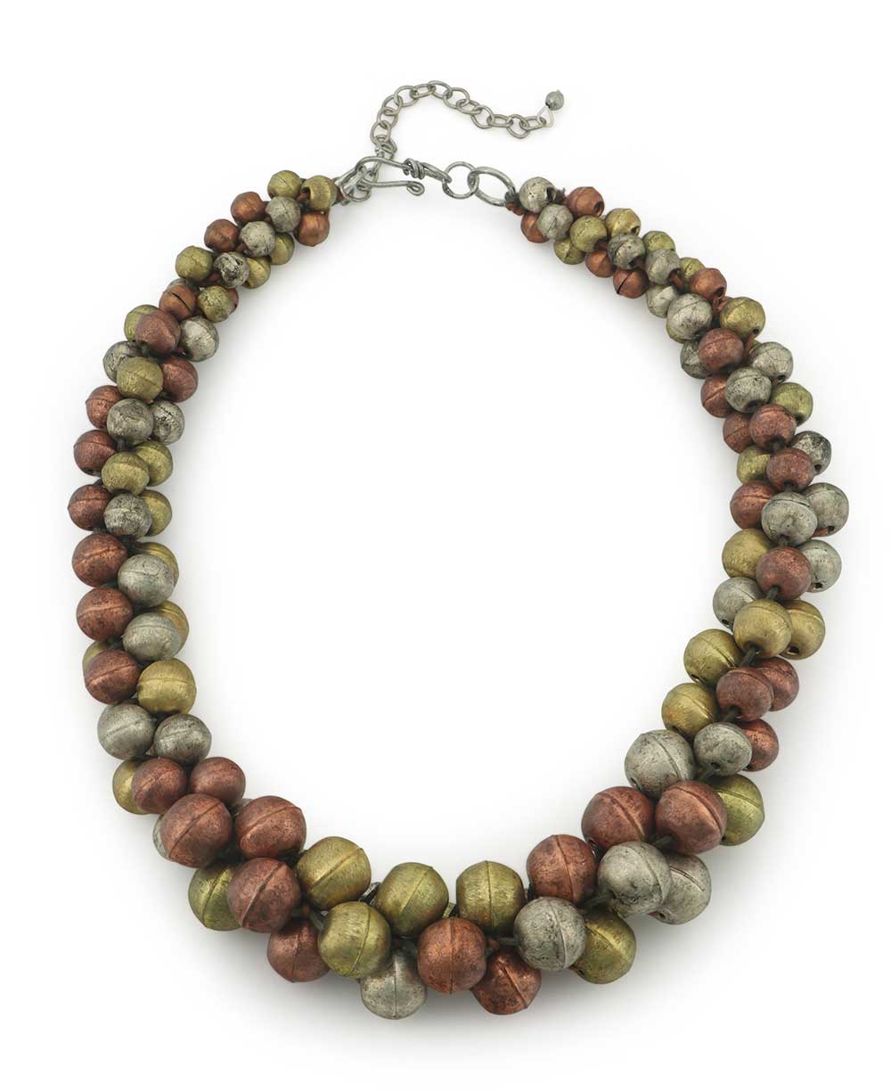 Mixed-tone layered statement necklace