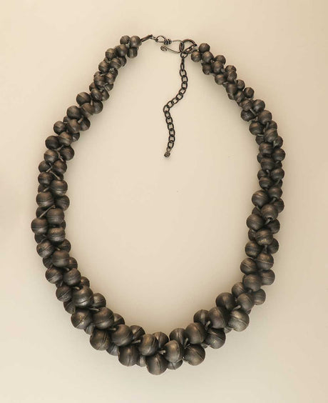 Chunky gunmetal beaded necklace