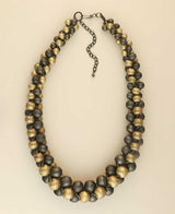 Edgy two-tone beaded necklace