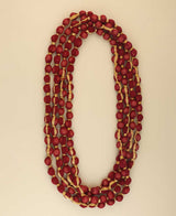 Multi-layer red fabric necklace