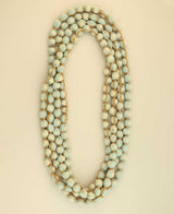 Powder green fabric-wrapped endless necklace