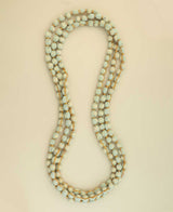 Soft green multi-layer fabric bead necklace