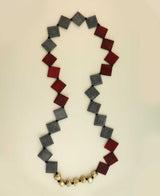 Single-strand horn and brass necklace