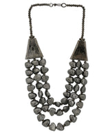 Textured gunmetal statement necklace