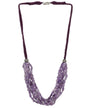 Multi-strand amethyst necklace with braided cord