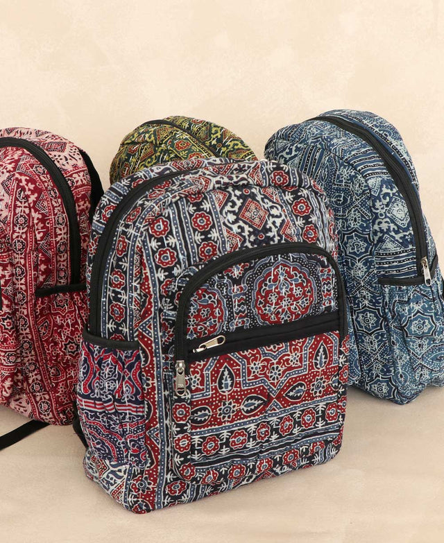 Block-Print Kantha Stitched Backpack