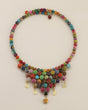 Handmade textile and gemstone choker