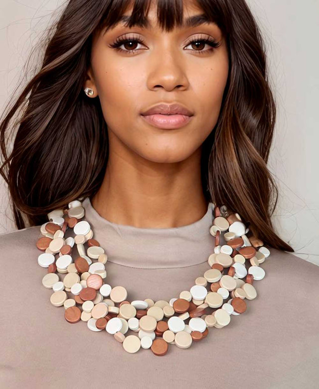 Beige Beaded neckalce