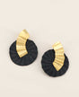 Colombian iraca palm earrings with gold plating