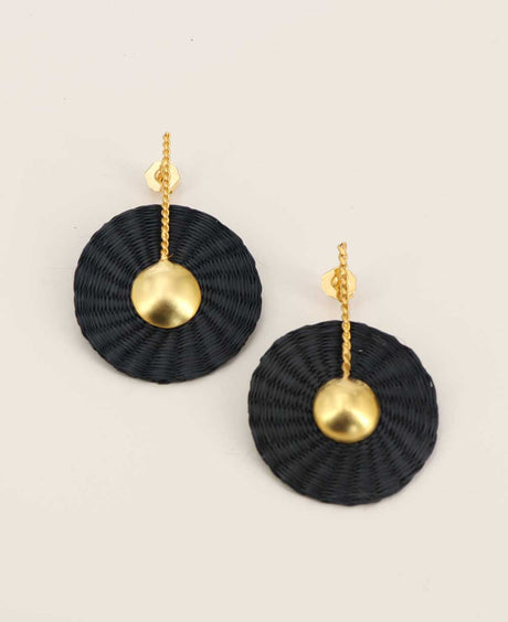 Colombian iraca palm earrings with gold plating