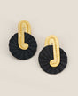 Colombian iraca palm earrings with gold plating