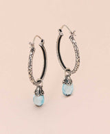 Blue topaz hoop earrings