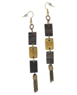 Graphite Block Earrings in Brass