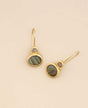 Gold-plated earrings with labradorite