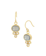 Elegant earrings with labradorite and moonstones