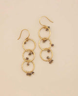 Gold-plated brass earrings with labradorite gemstones