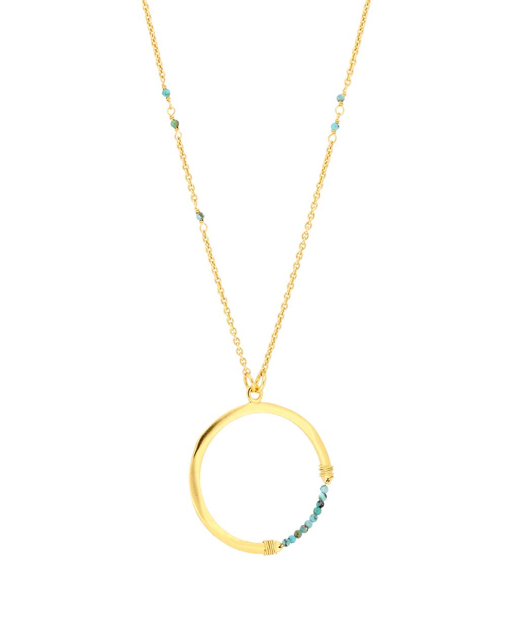 Minimalist turquoise and gold necklace