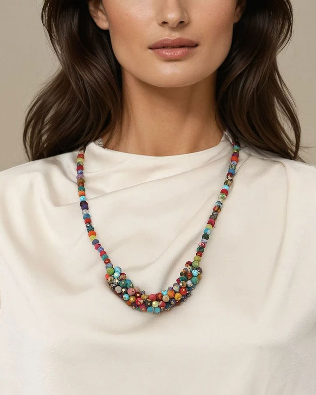 Fair trade beaded statement necklace