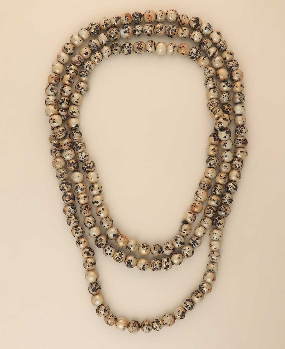 Multi-layer antique glass bead necklace