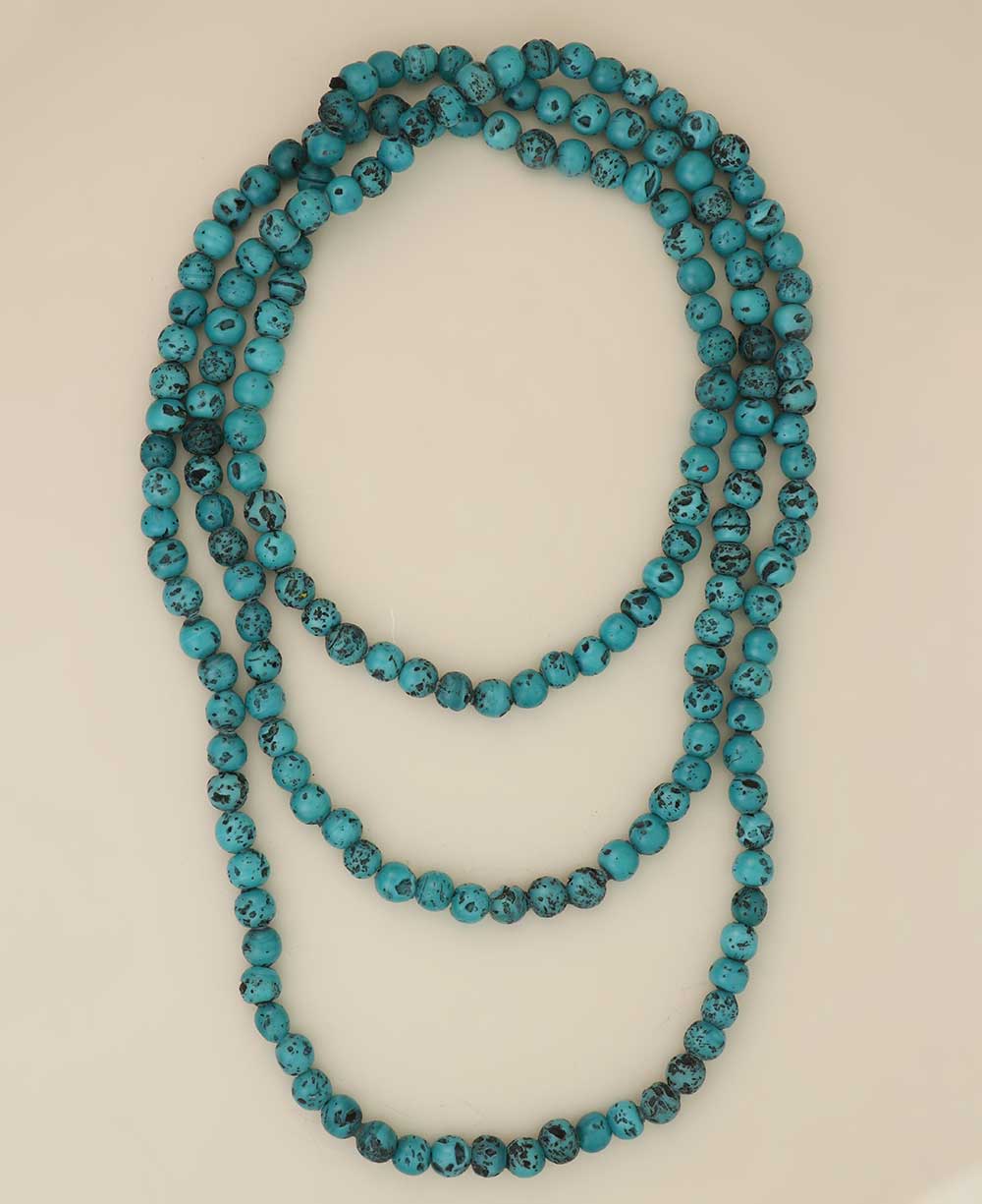 Long Antique-Finish Glass Bead Endless Necklace