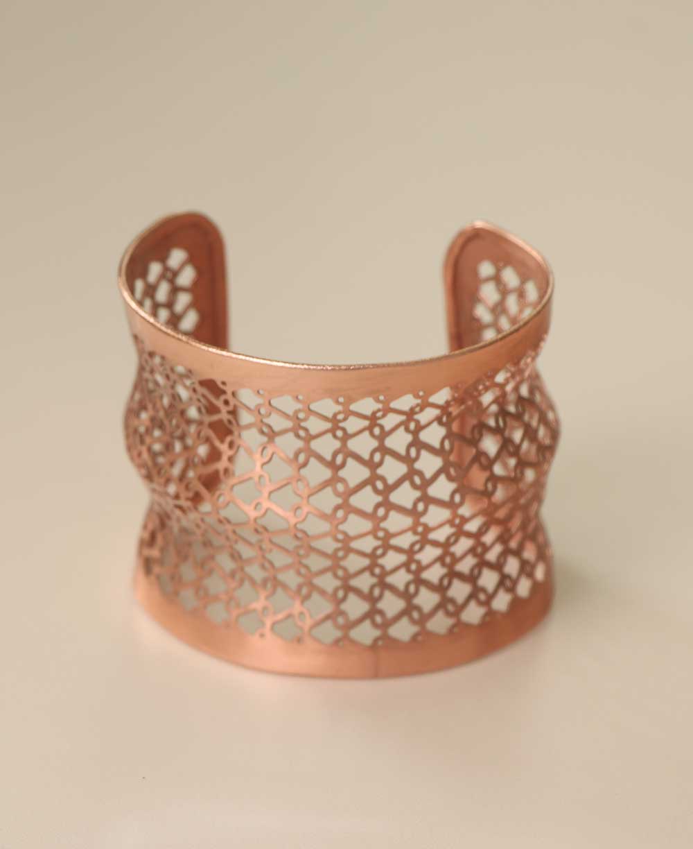 Handcrafted silver-plated brass cuff with ecoating.