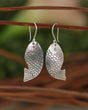 Sterling silver fish dangle earrings