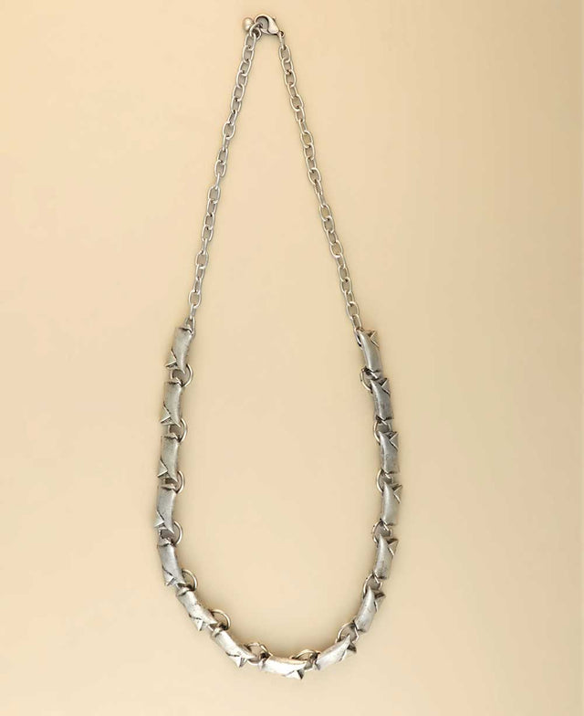 Industrial pewter alloy link necklace