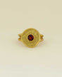 Gold plated brass garnet ring