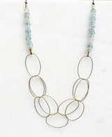 Handcrafted Recycled Glass and Brass Necklace