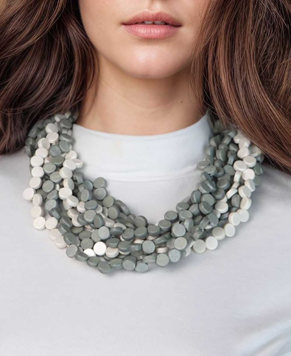 Grey and Cream Layered Necklace