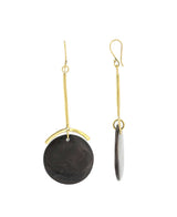 Handmade horn and brass earrings from Kenya