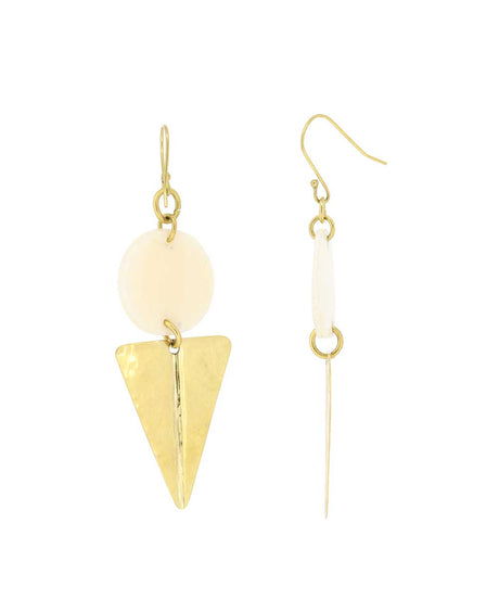 Artisanal bone and brass earrings from Kenya