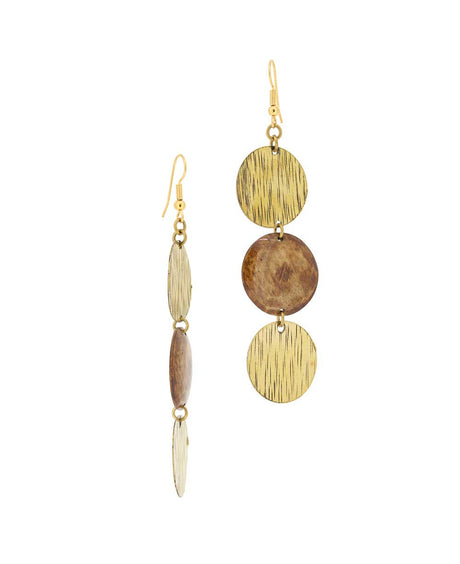 Handmade brass and horn earrings from Kenya