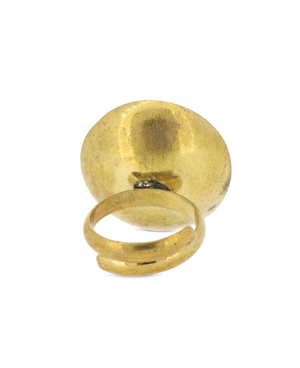 Artisan-made dark brass ring from Kenya