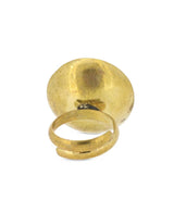 Artisan-made dark brass ring from Kenya