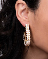 Two Rows Pearl Semi-Hoop Earrings