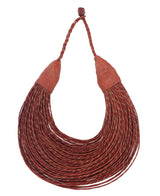 Statement leather necklace with Fairtrade certification