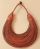 Handcrafted twisted leather cord necklace from Ghana