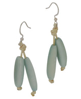 Pastel Blue Tagua Tube Earrings