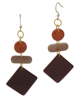 Geometric Tagua Nut Earrings