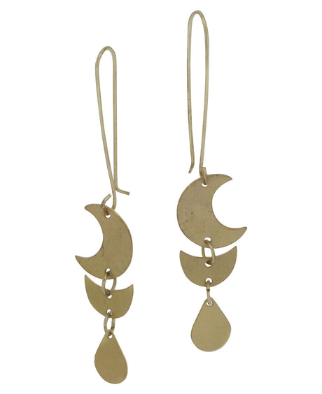 Moon Phase Teardrop Dangle Earrings