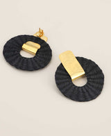 Colombian iraca palm earrings with gold plating