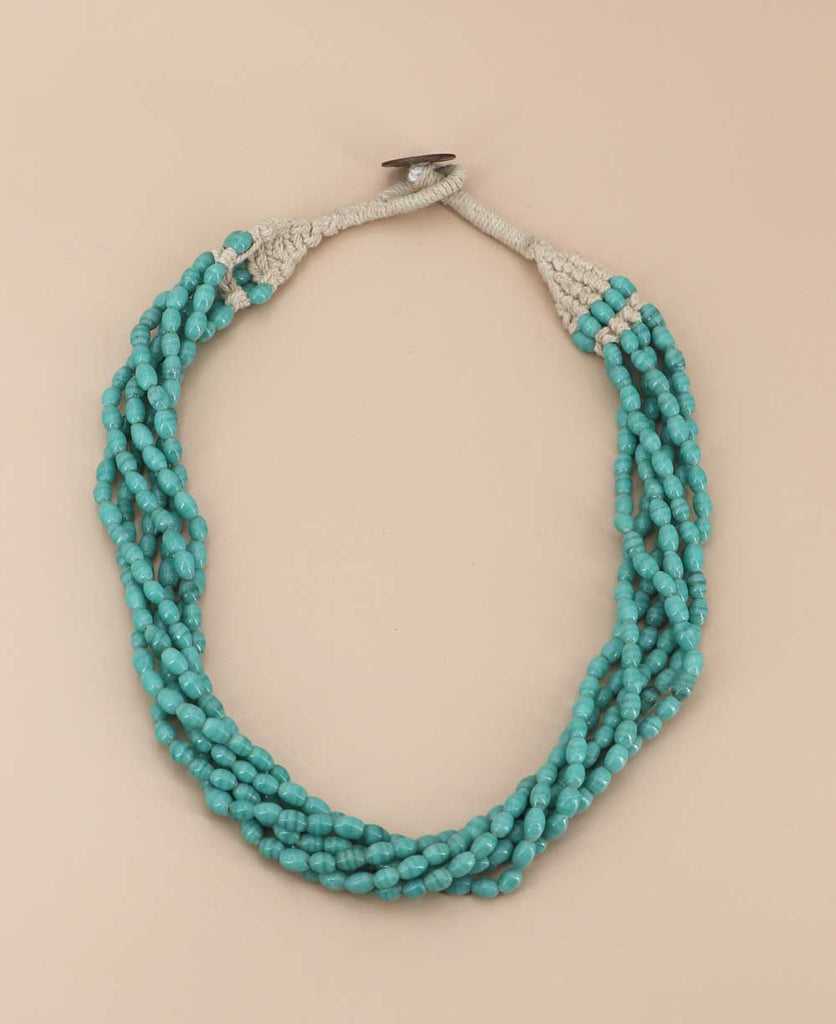 Authentic Tibetan Blue Clay Bead Necklace