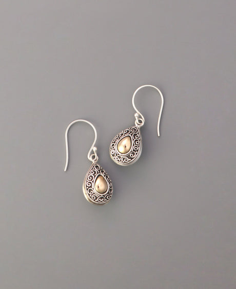 Bohemian sterling silver teardrop earrings