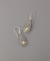 Sterling silver teardrop dangle earrings