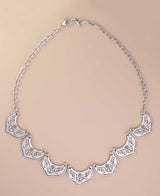 Etched petal link necklace