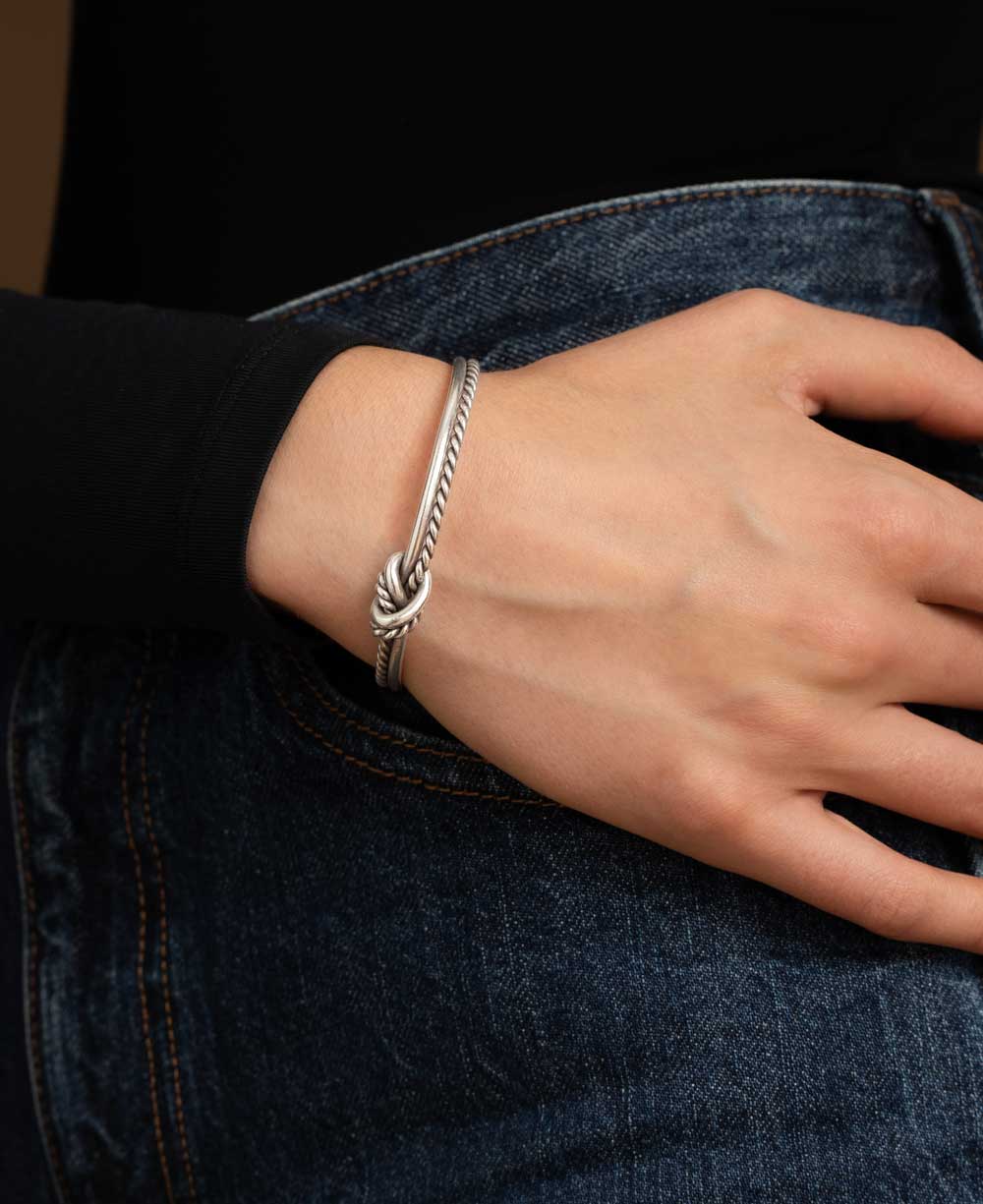 Knot-Without-You Hill-tribe Sterling Silver Adjustable Cuff Bracelet